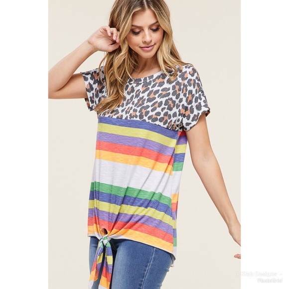 ❤️LAST 1! Color Block 🌈 Front Tie Top! - Picture 7 of 8